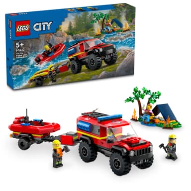 LEGO City Firehjulsdrevet brannbil med redningsbåt 60412
