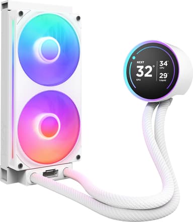 NZXT Kraken 240 Elite V2 RGB CPU vannkjøler (hvit)