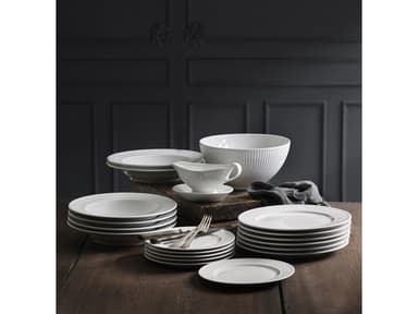 Pillivuyt Plissé plate flat Dia 17 cm White