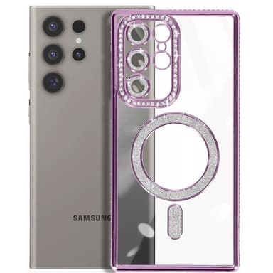 Diamond bling MagSafe deksel Samsung Galaxy S25 Ultra - Purple