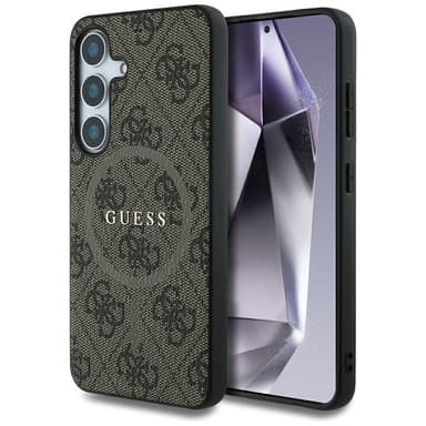 Guess Leather 4G MagSafe deksel Samsung Galaxy S25 - Brun