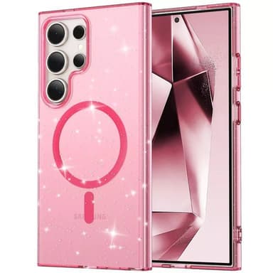 Glitter MagSafe deksel Samsung Galaxy S25 Ultra - Pink