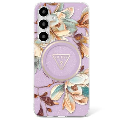Guess Glitter Flower MagSafe deksel Samsung Galaxy S25 - Purple