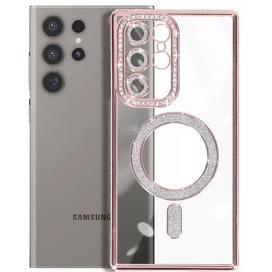 Diamond bling MagSafe deksel Samsung Galaxy S25 Ultra - Pink