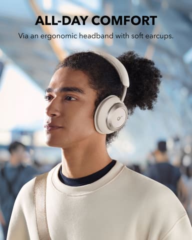 Soundcore Space One Pro trådløse around-ear hodetelefoner (hvit)
