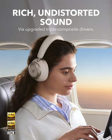 Soundcore Space One Pro trådløse around-ear hodetelefoner (hvit)