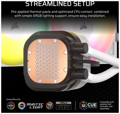 Corsair Nautilus 240mm RS ARGB CPU vannkjøler (hvit)