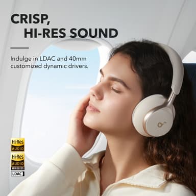 Soundcore Space One trådløse around-ear hodetelefoner (hvit)