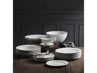 Pillivuyt Plissé plate deep Dia 22 cm White