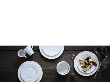 Pillivuyt Plissé plate flat Dia 24 cm White