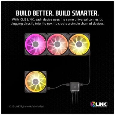 Corsair iCUE LINK LX120 RGB 120mm PWM vifte startsett (3-pakning)