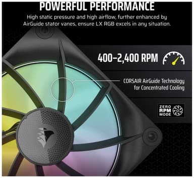 Corsair iCUE LINK LX120 RGB 120mm PWM vifte startsett (3-pakning)