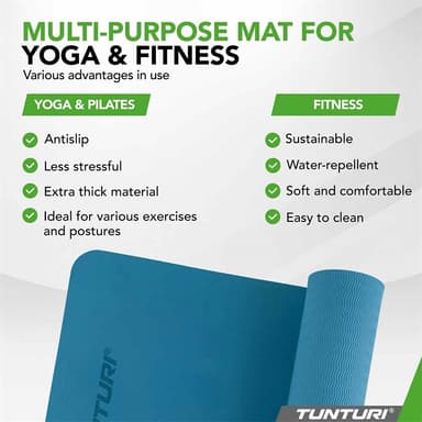 Tunturi 8mm Yogamatte - Mørkeblå