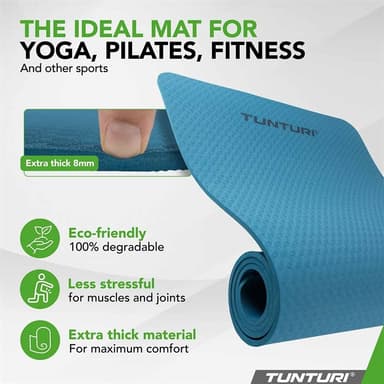 Tunturi 8mm Yogamatte - Mørkeblå