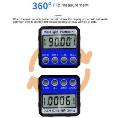 Digital Vinkelmåler med kraftig magnet - Lcd display