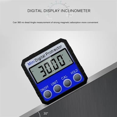Digital Vinkelmåler med kraftig magnet - Lcd display