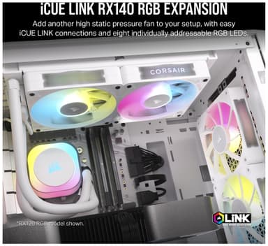 Corsair iCUE LINK RX140 RGB 140mm PWM ekstravifte (hvit)