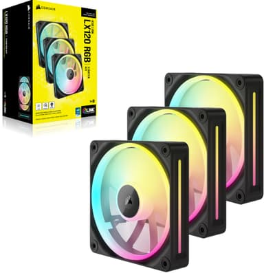 Corsair iCUE LINK LX120 RGB 120mm PWM vifte startsett (3-pakning)