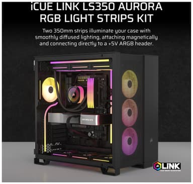 Corsair iCUE LINK LS350 Aurora RGB lysstripesett (2 stk.)