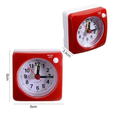Analog vekkerklokke med snooze og lydløs drift