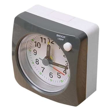 Analog vekkerklokke med snooze og lydløs drift