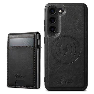 Kunstlærveske med magnet og kortholder for Samsung Galaxy S23 - Svart