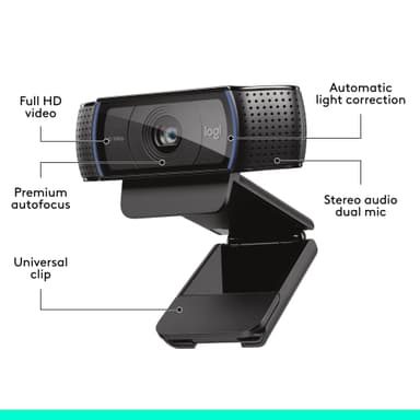 Logitech C920 HD Pro webkamera videosamtaler i 1080p