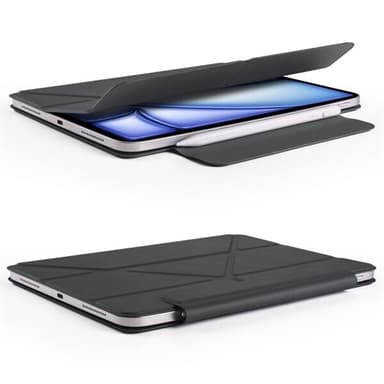 Kunstlærveske med stativ og magneter for iPad Mini 6 / Mini 2024 - Svart
