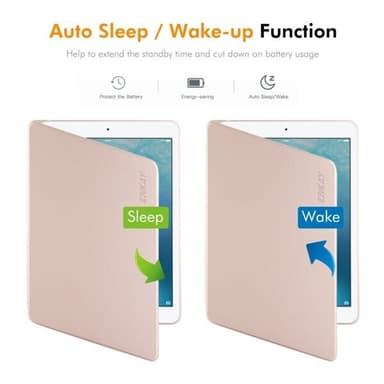 Kunstlærveske med stativ for iPad Air / Air 2 / 9.7 2017 / 2018 - Grå