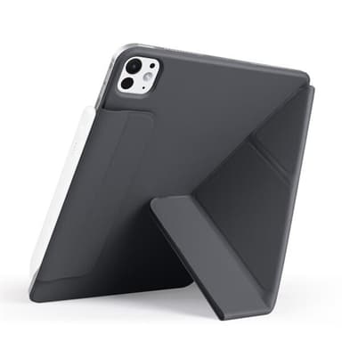 Kunstlærveske med stativ og magneter for iPad Pro 12.9 2022 / 2021 / 2020 - Svart
