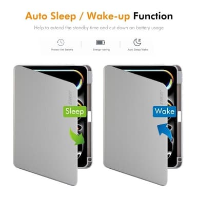 Kunstlærveske med stativ for iPad Air 11 2024 / Air 10,9 2022 - Grå