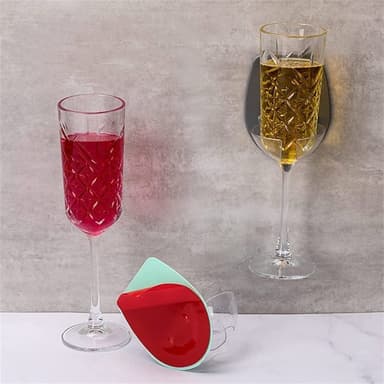 Vinglassholder med sugekopp - Grå