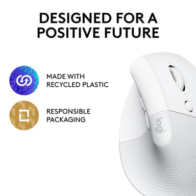 Logitech Lift Vertical trådløs mus (hvit)