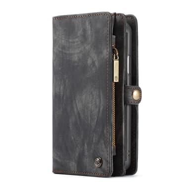 CASEME iPhone XR Retro Split Lommebok-deksel I Lær - Grå