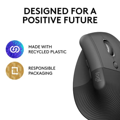 Logitech Lift Vertical trådløs mus (grafitt)