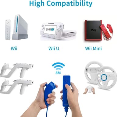 Kompatibel med Wii Control-Set Motion Plus, Bulk Mørk Blå