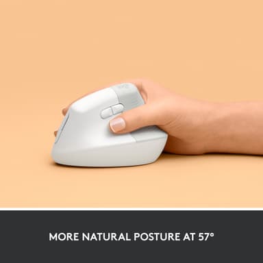 Logitech Lift Vertical trådløs mus (hvit)