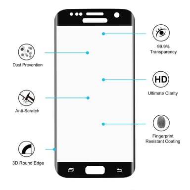 HAT PRINCE Herdet Glass Buet Samsung Galaxy S7 - Svart