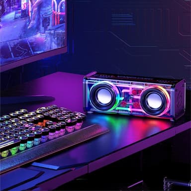 Bluetooth 5.3 Dual Horn RGB lys trådløs subwooferhøyttaler