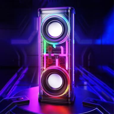 Bluetooth 5.3 Dual Horn RGB lys trådløs subwooferhøyttaler