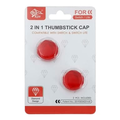 2stk Kompatibel med Nintendo Switch Lite Joystick Thumb Stick Grip - Rød