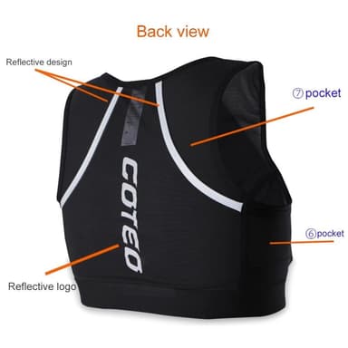 Hydreringsløpevest Vest Reflex Lommesykkelløp Maratonfotturer