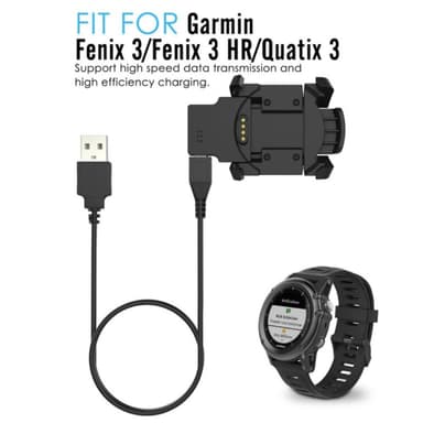 Garmin Fenix 3 HR/Fenix3/Quatix 3 USB-ladekabeldokk