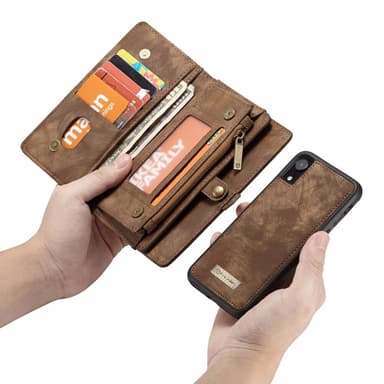 CASEME iPhone XR Retro Split Lommebok-deksel I Lær - Brun