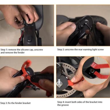 Xiaomi Mijia M365/M365 Pro Støttebrakettpakke Bakskjerm Stødskjerm - Rød