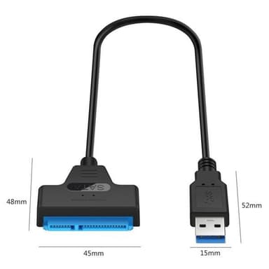 Høyhastighets SATA til USB 3.0-adapterkabel