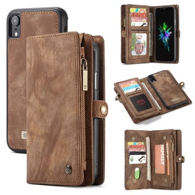 CASEME iPhone XR Retro Split Lommebok-deksel I Lær - Brun