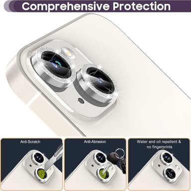 Kameralinse til iPhone 15/15 Plus Glitter