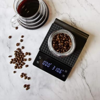 3KG digital LED-skjerm kaffevekt med tidtaker kjøkkenvekt med høy presisjon