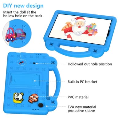 Til Samsung Galaxy Tab A9 EVA Foam Stativdeksel - Lyseblå